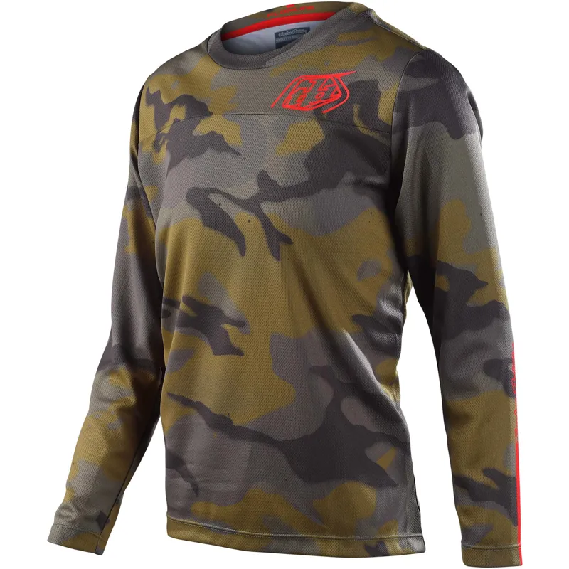 Troy Lee Designs Flowline Youth LS MTB Jersey Spray Camo Army